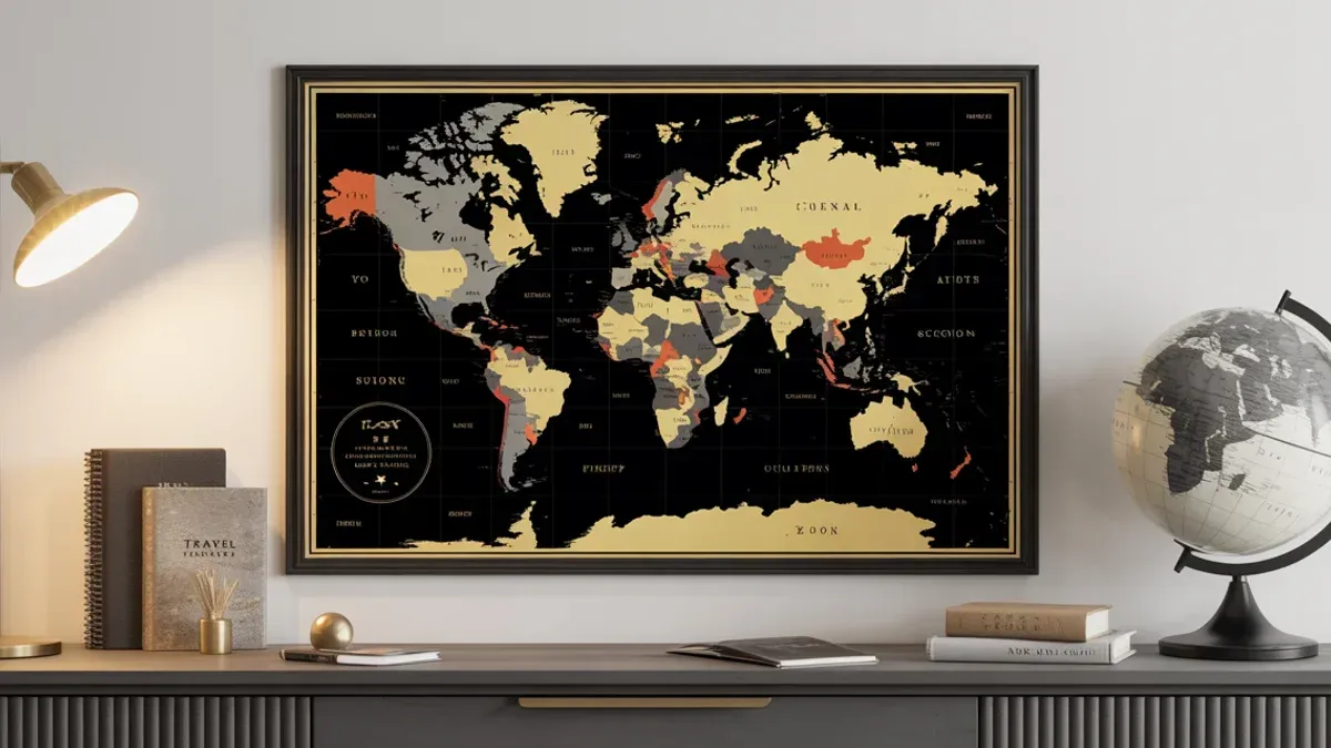 Rubbel-Weltkarte als stylische Wanddeko: So wird dein Wohnzimmer zum Reise-Hotspot